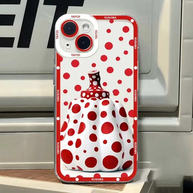 Art YAYOI KUSAMA Phone Case Transparent For Iphone 13 Pro Max 12