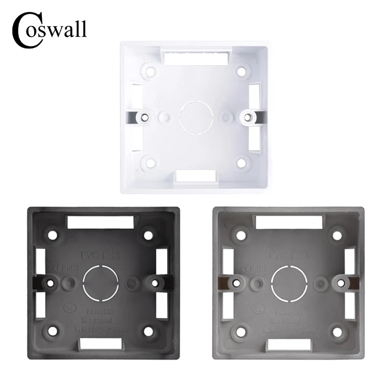 Coswall 33mm Depth External Mounting Box For 86 Type Switch And Socket Apply For Any Position of Wall Surface Black Grey White