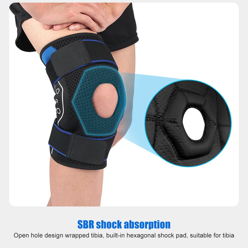 1 PC Knee Joint Brace Support Adjustable Breathable Knee Stabilizer Kneepad Strap  Patella Protector Orthopedic Arthritic Guard