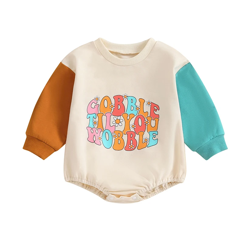 Baby Girls Boys Long Sleeve Bodysuit Newborn Thanksgiving Clothes Outfits Infant Baby Turkey Sweatshirt Romper