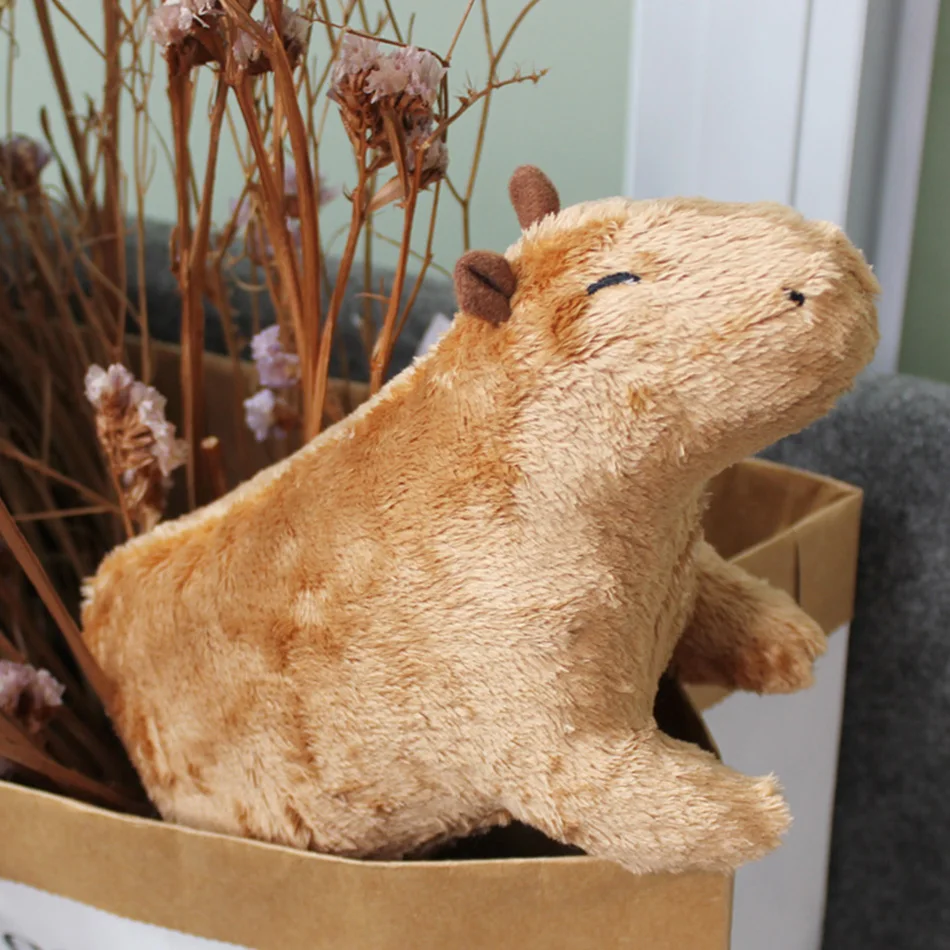 ? 18-30cm Capybara 플러시 시뮬레이션 Capibara 애니메이션 푹신한 장난감 박제 동물 부드러운 인형 어린이 생일 선물 보내기 스티커
