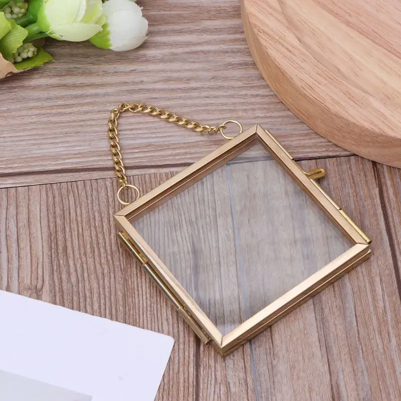 Antique bronze gift hanging picture picture glass metal frame vintage free holder hanging frames home decor gift photo frame art frames