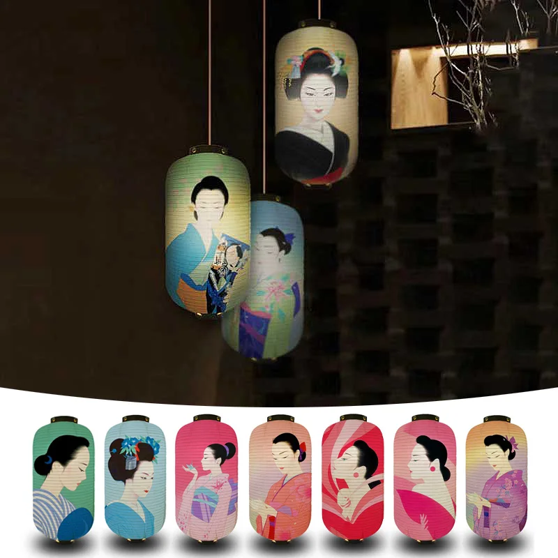 

Japanese Style Decor Hanging Lantern Japanese Ukiyoe Beauty Women Printed Paper Lantern Izakaya Pub Bistro Restaurant Decor