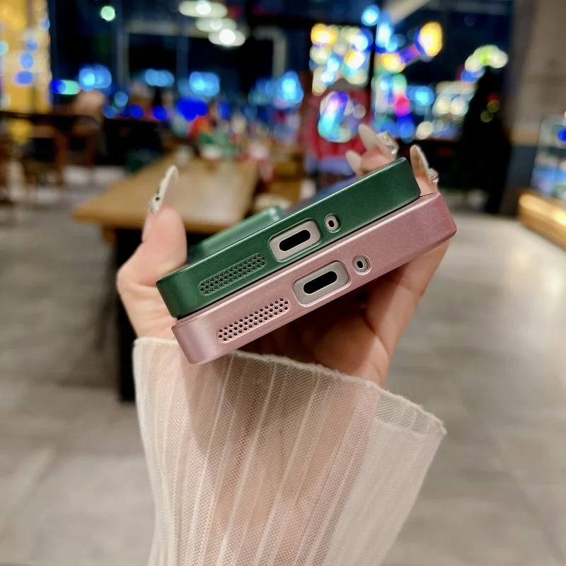 Stylish Tempered Glass Matte Shockproof Phone Case