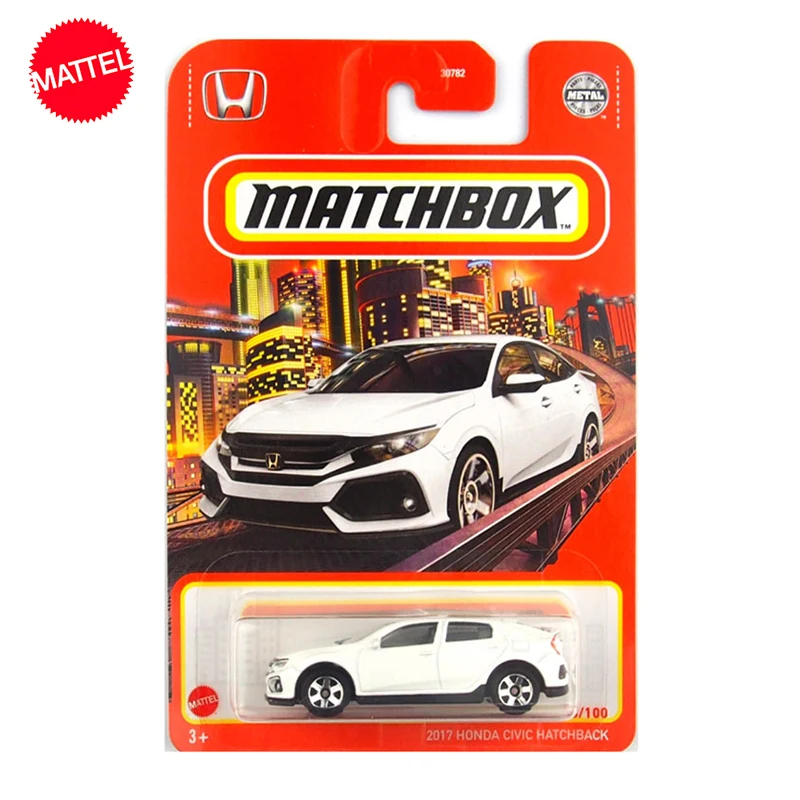 Original Mattel Matchbox Car 1/64 2017 Honda Civic Hatchback 98/100 Diecast Vehicle Model Toys for Boys Collection Children Gift