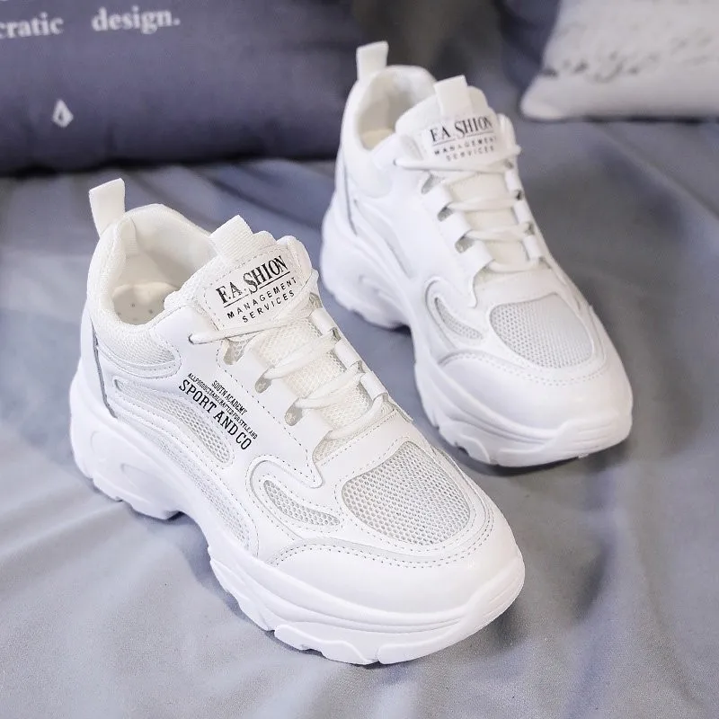 Sneakers Women Height Increase Platform Running Shoes Breathable Soft Sport Wedge Footwear 6985
