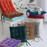 Solid Color Thick Crystal Velvet Cushion Soft Practical Home Office Seat Cushions for Sofa Car Chair Household Decoration Pillow 1