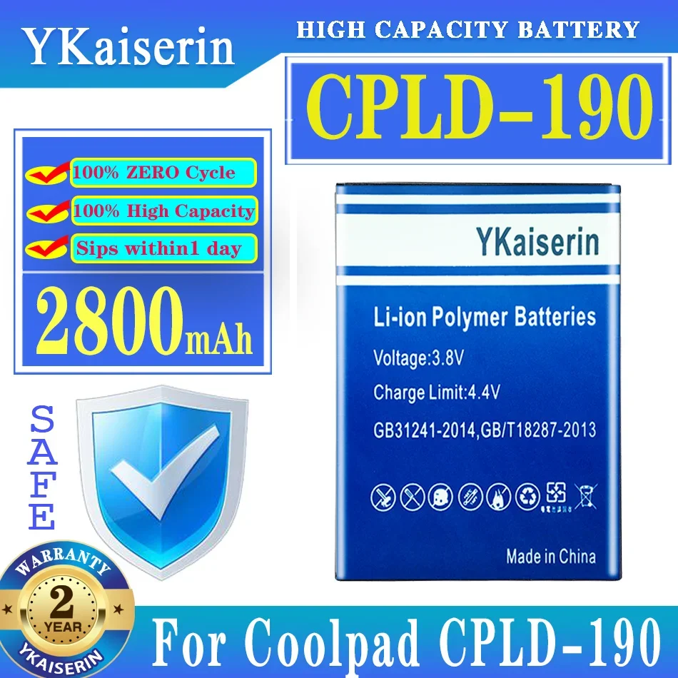 

Сменный аккумулятор ykaisсеребрин 2800 мАч, CPLD190 CPLD 190 CPLD-190 для Coolpad N3 1841-C0 1841C 0 мобильный телефон