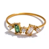 88822-816644.jpg Yhpup Chic Bling coloré cubique zircone mince bague de mode étanche en acier inoxydable à la mode exquis doigt CZ bijoux