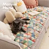 Retro Pastoral Style Sofa Cushion New Pure Cotton Non-slip Sofa Cushion Colored Anti Slip Thickening Anti Cat Scratch Sofa Cover 1