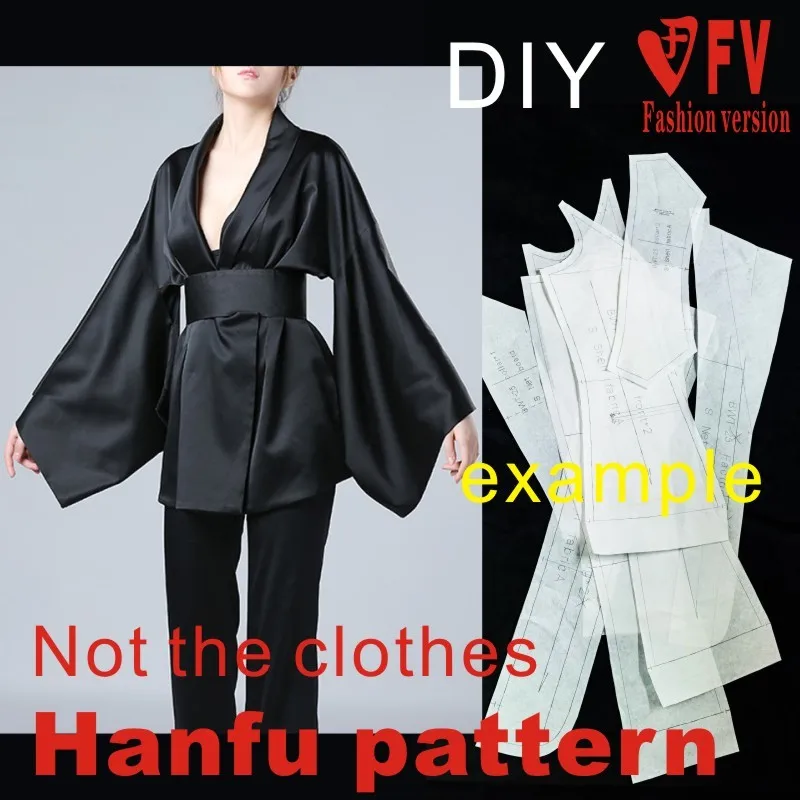 Hanfu pattern silk jacket national costume cutting design drawing 1:1 pattern physical BHF-009
