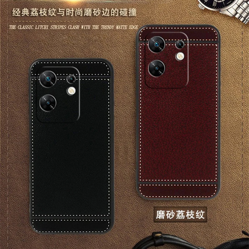 

Infinix Zero 30 X6731B Case 6.78 Inch Black Brown Red Blue Soft TPU leather pattern Cover for Infinix Zero 30 4G