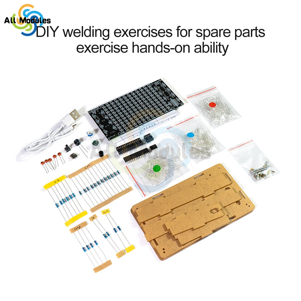Set di esercizi di saldatura fai da te, 5 circuiti stampati creativi con LED, SMD fai da te, kit di saldatura per principianti, studenti e fai da te, per imparare l'elettronica (triangolo