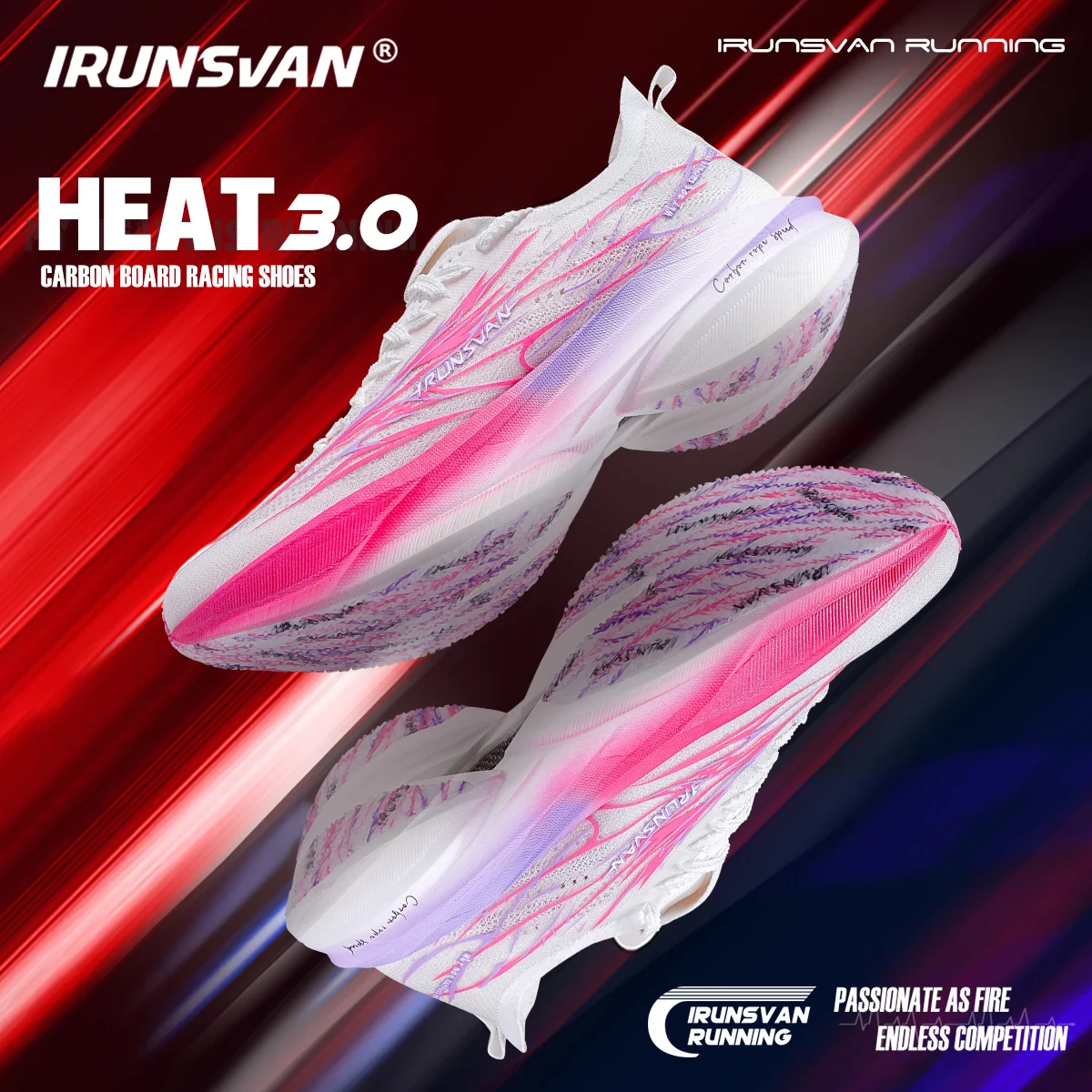 IRUNSVAN Heat 3.0 초임계 풀 팜 카본 플레이트 충격 흡수 마라톤 러닝화 남성용 스포츠화 136
