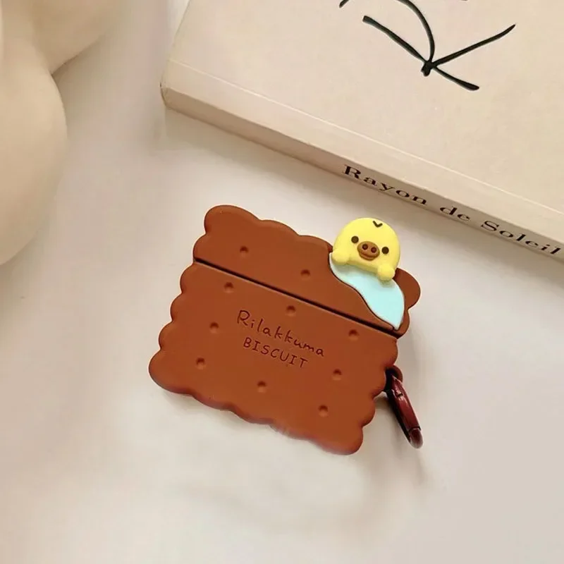 Cute Little Bear Biscuit Earphone Cover for Apple AirPods 1/2 Pro Pro2 3 4 Creative Cute Silicone Protective Cover