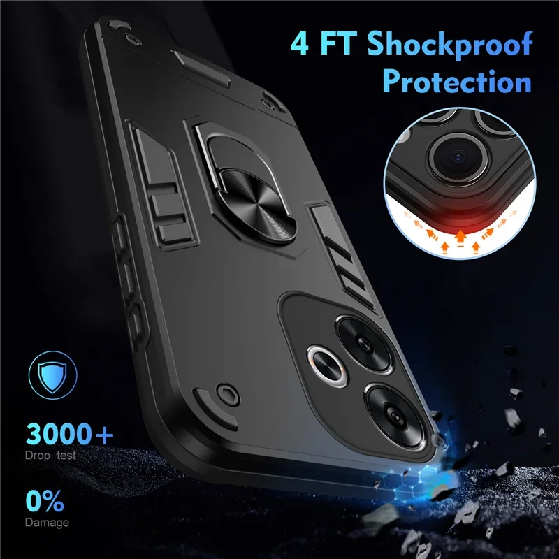 Magnetic Bracket Phone Holder Case with Bumper Back Cover