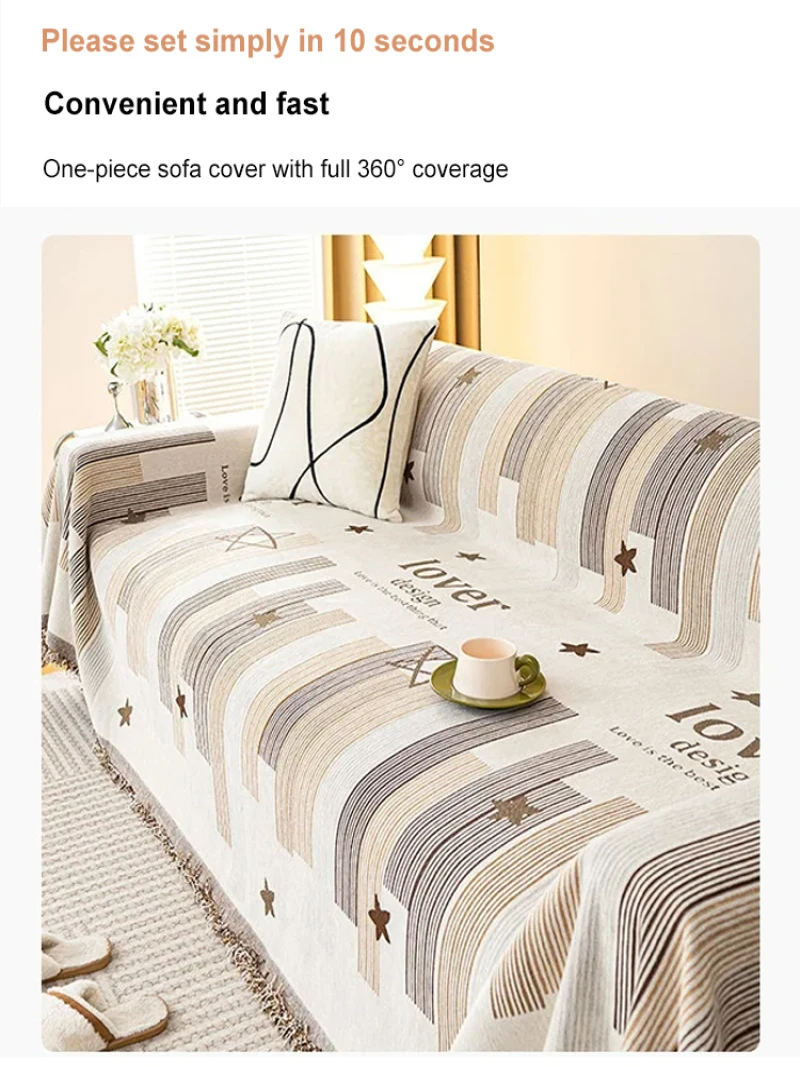 Double-sided chenille sofa towel four seasons All-inclusive anti-claw livingroom sofa cover Washable Furniture Protector Covers 5