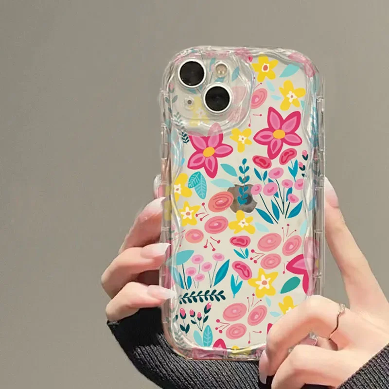 Floral Shockproof Soft Clear Phone Case