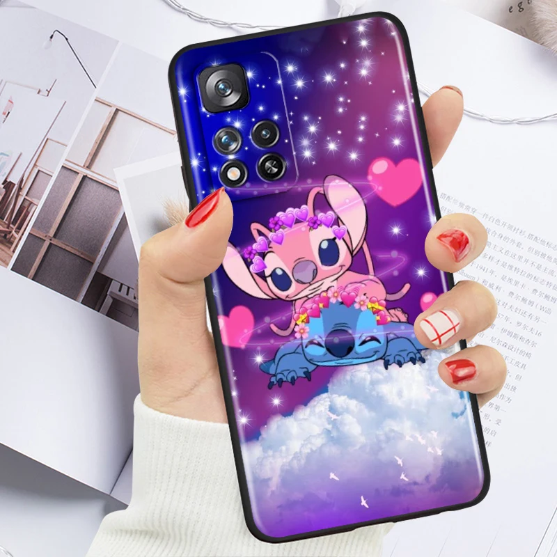 thumbnail image 1 of Anime Stitch Cute Disney For Xiaomi Redmi Note 12 12S Turbo 11 11T 11S 10 10S 9 8 8T 7 Pro Plus 5G Black Phone Case Cover, 1 of 5