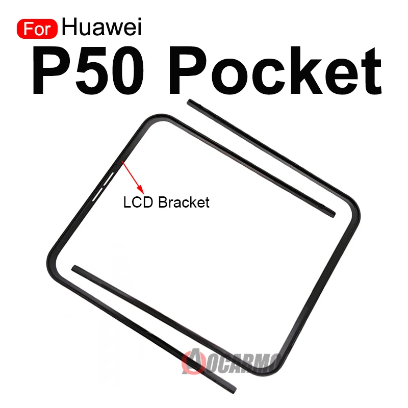 화웨이 P50 포켓 전면 스크린 스탠드 중간 베젤 프레임 LCD 디스플레이 브래킷 플라스틱 홀더 수리 부품에 대 한 1Pcs