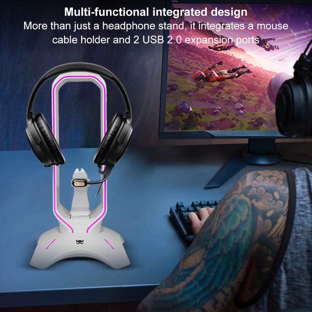 Mouse Bungee White Rgb Headset Stand Mouse Bungee Headset Stand