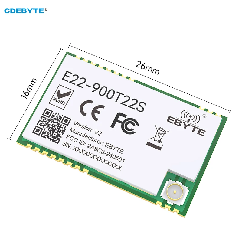 LoRa Module 915MHz 868MHz CDEBTYE E22-900T22S 22dBm IoT Module SMD UART Transceiver RF