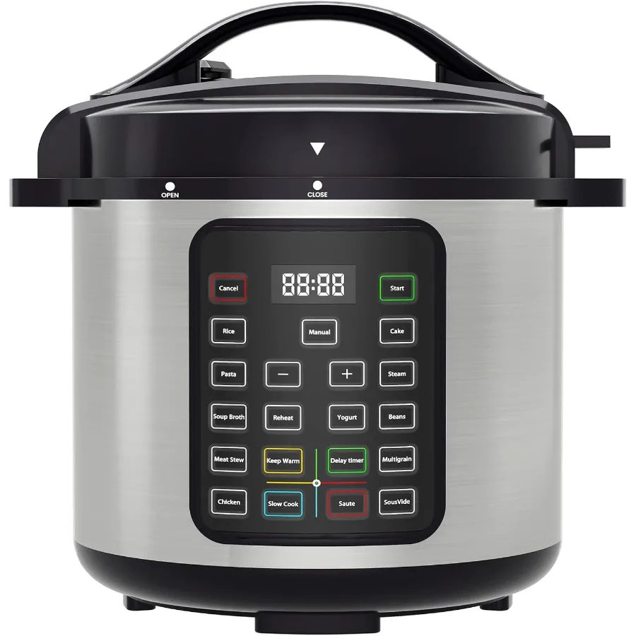 Electric Pressure Cooker 8 Quart Stainless Steel Multi Cooker for Pressure Cooking Rice Steaming Yogurt Making Slow Cooking Mea