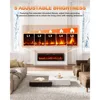 Electric Fireplace 60Inch,Realistic Flame Electric Fireplace Heater,Log Set/Crystal Flames 750-1500W with Timer Inserts/Mounted 2