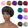 Elastic Band Hair Care Bonnets for Women Solid Color Satin Sleeping Night Caps Femme Hair Cover Beanies Shower Hats Accessories 1