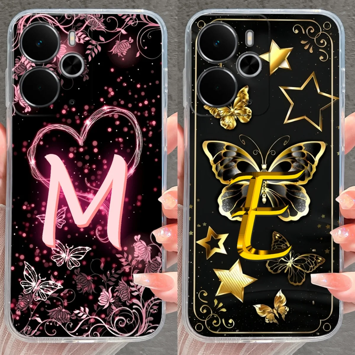Sparkling Butterfly Shockproof Non-slip Transparent Phone Case Housing