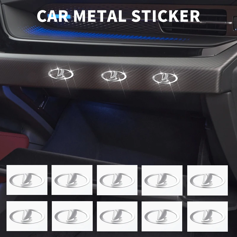 2/5/10 Pz Auto 3D Emblema In Metallo Auto Decorazione Interna Adesivi Per Lada Niva 4 X4 2121 Juguete 1/24 2110 Camicia 1600 Granta Kalina