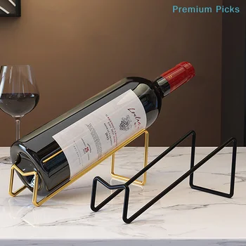 Portabottiglie portatile da banco, espositore per bottiglie di vino, scaffale per la conservazione del vino, decorazione semplice per il bancone di casa.