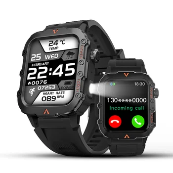 GL Wear Nuovo smartwatch per sport all'aria aperta con luce LED Chiamate Bluetooth Attività Monitoraggio del sonno Monitor fitness