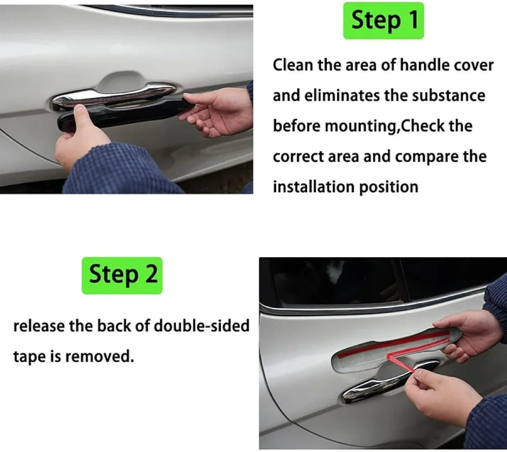 4x Black Chrome Carbon Fiber Exterior Car Door Handle Frame Panel Cover Trim ABS Sticker For Mazda 3 BP CX30 CX50 CX60 CX80 CX90