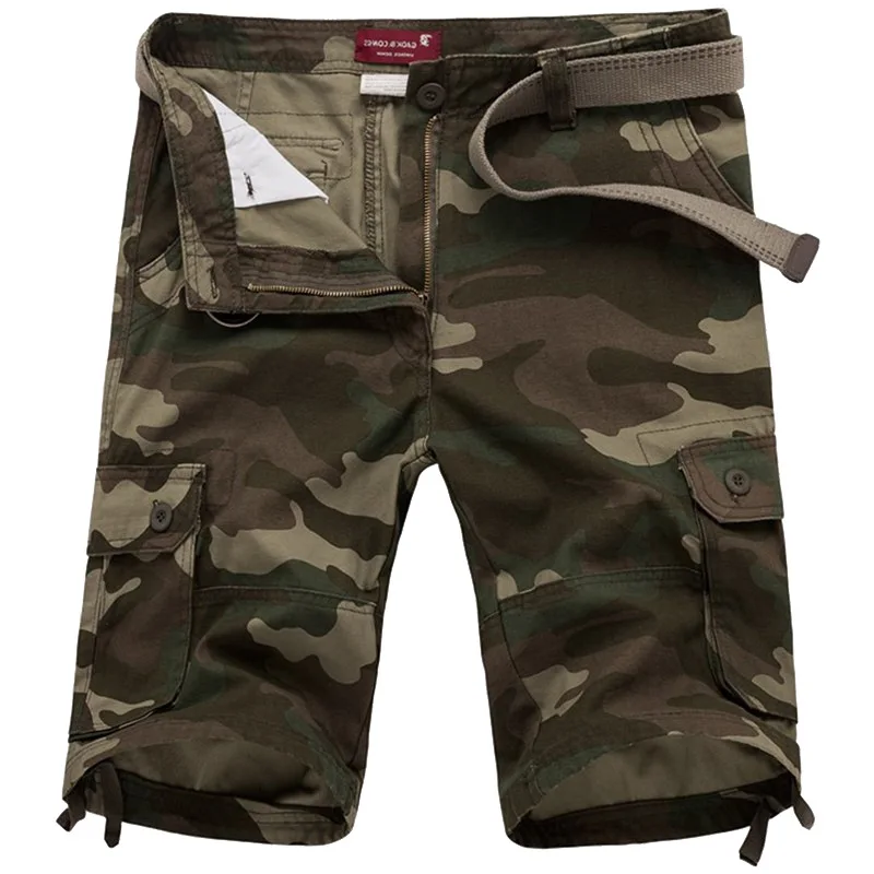 

Summer Cargo Shorts Men Camouflage Camo Casual Cotton Multi-Pocket Baggy Bermuda Streetwear Hiphop Military Tactical Work Shorts