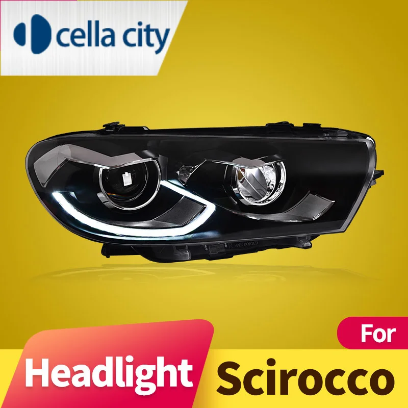 

Стайлинг автомобиля для Volkswagen Scirocco светодиодный передние фары 2008-2016 Scirocco передние фары головного света дневные ходовые огни фары дальнего света автомобильные аксессуары