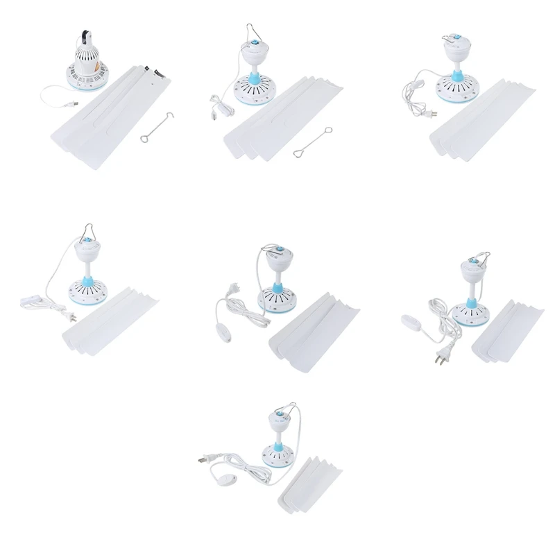 

W8KC 15.7” to 47.2” 220V US Plug Silent Ceiling Fan Hanging Fan for Home Ded Dorm