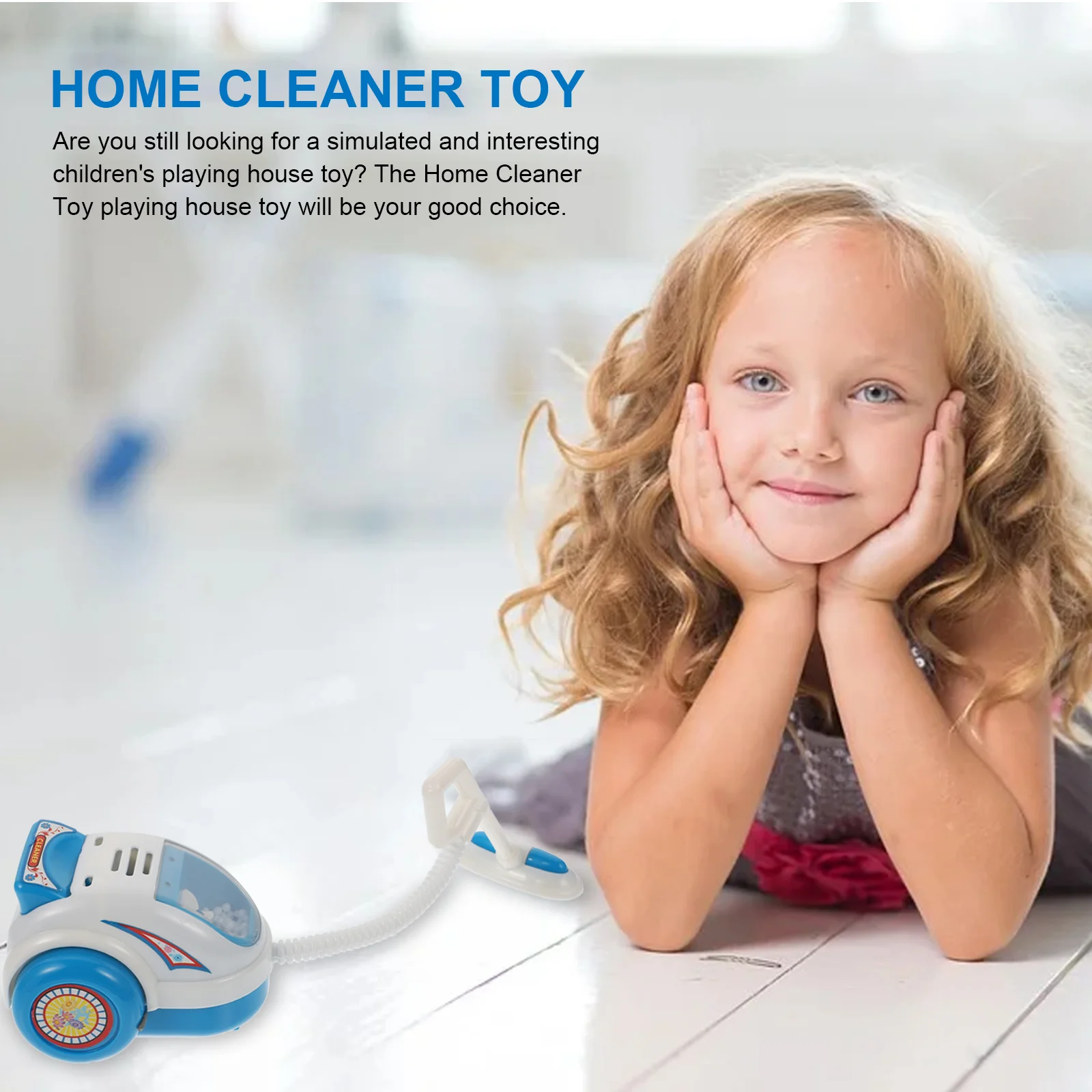 Mini Vacuum Cleaner Toy Premium Plastic Kids Educational Simulated Home Cleaner Lightweight Compact Safe Smooth No Burrs Hands