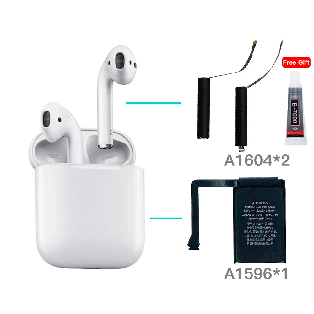 Batterie De Rechange Pour AirPods 1ère Et 2ème Génération - Cellule Li-Po 3.78V - Kit Avec Outil De Remplacement