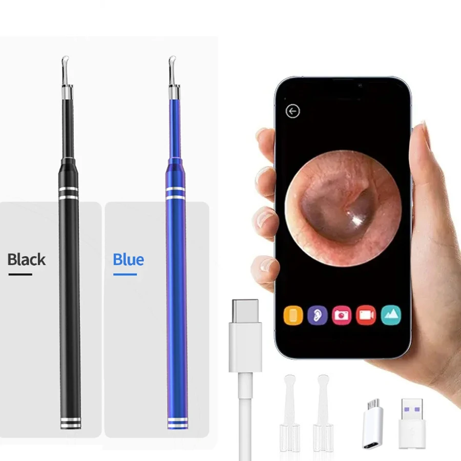  HD Ear Cleaner Camera Otoscope Video  In Ear Cleaning Endoscope Spoon Mini Camera Ear Picker Ear Wax Removal Visual Ear Mouth 