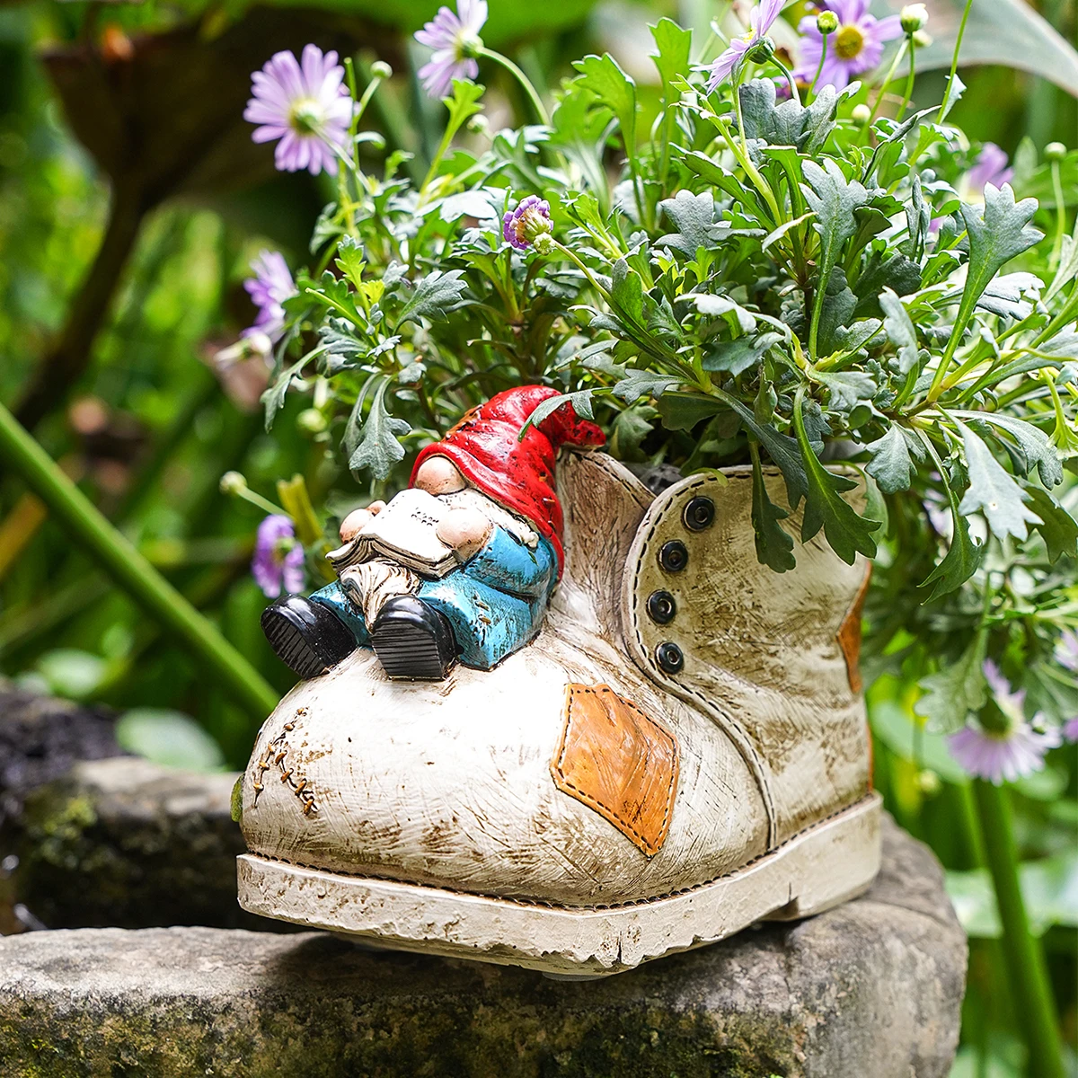 1PC, boot-shaped succulent vase, succulent flowerpot, hand-painted decorative flowerpot made of colorful resin material