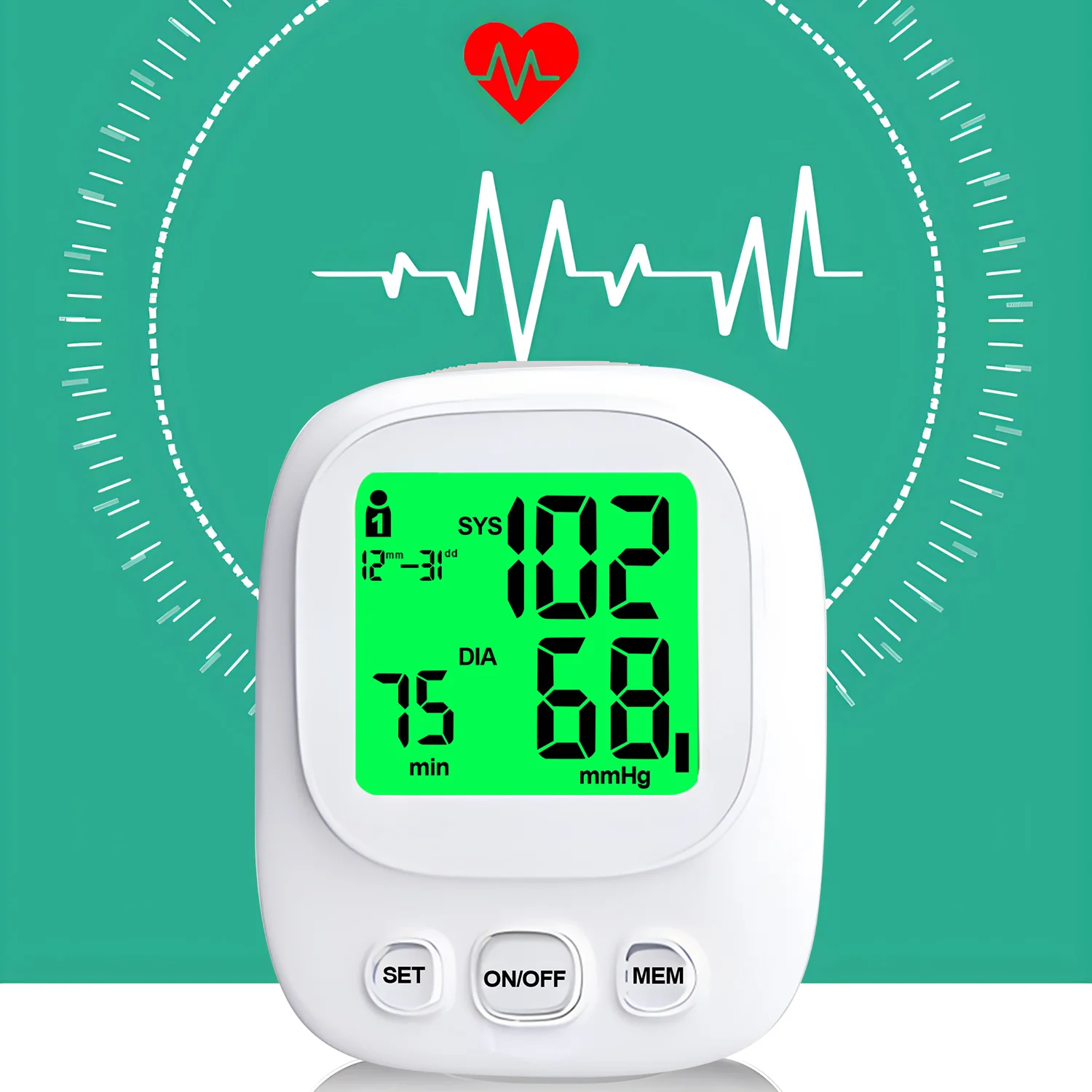 Digital Blood Pressure Monitor Equipment Automatic Sphygmomanometer Medical Portable Tonometer Tensiometer Heart Rate Meter Cuff