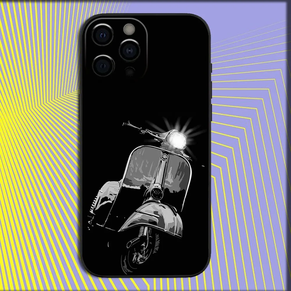 Sleek V-Vespa Scooter Moto Soft Black Phone Case