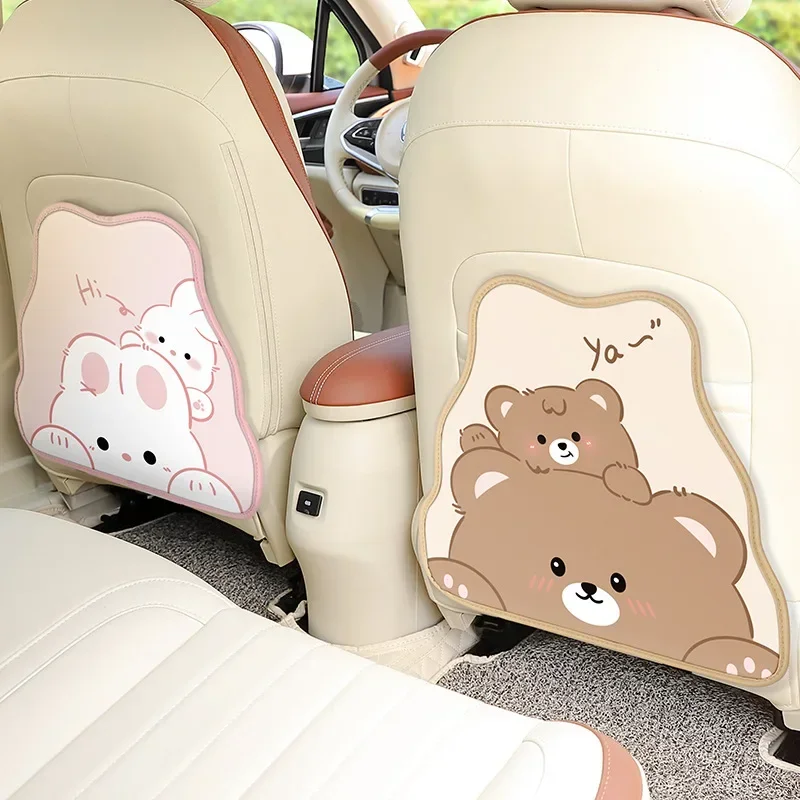 Cartoon Car Seat Back Anti-kick Mat Anti-Fouling And Anti-Dirty Cute Back Row Children Car Seat Protection Mat Anti-Wear Pa