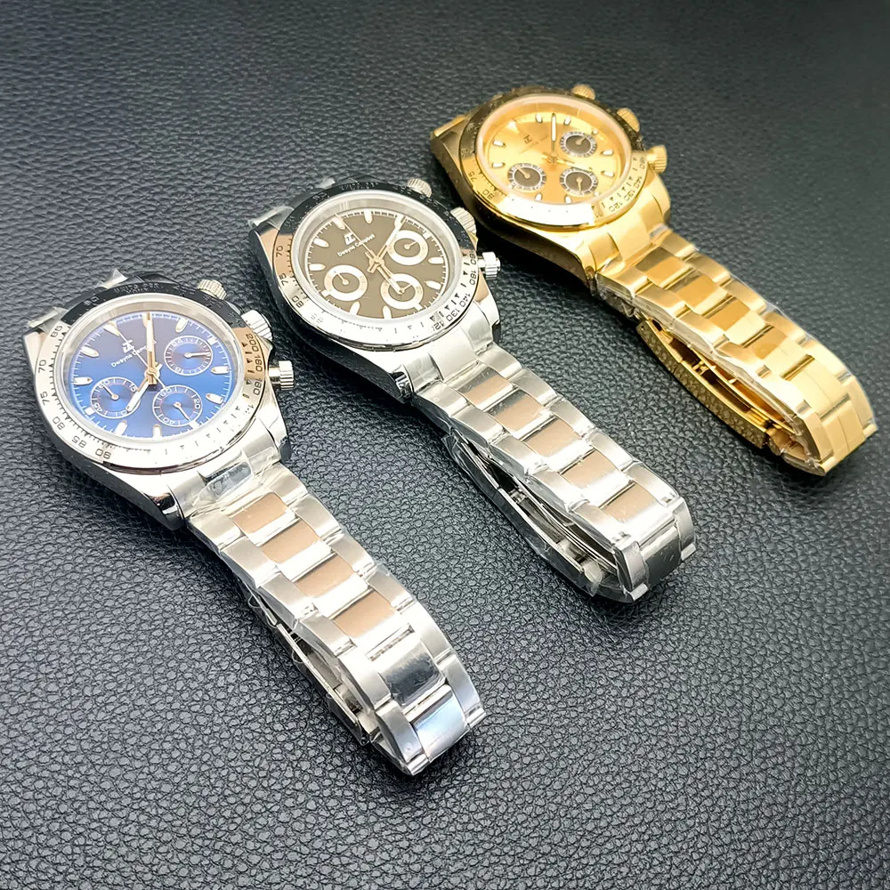 Elegant 39.3mm Silvery/Gold Men's Watch with Steel Case and 20mm Strap Box