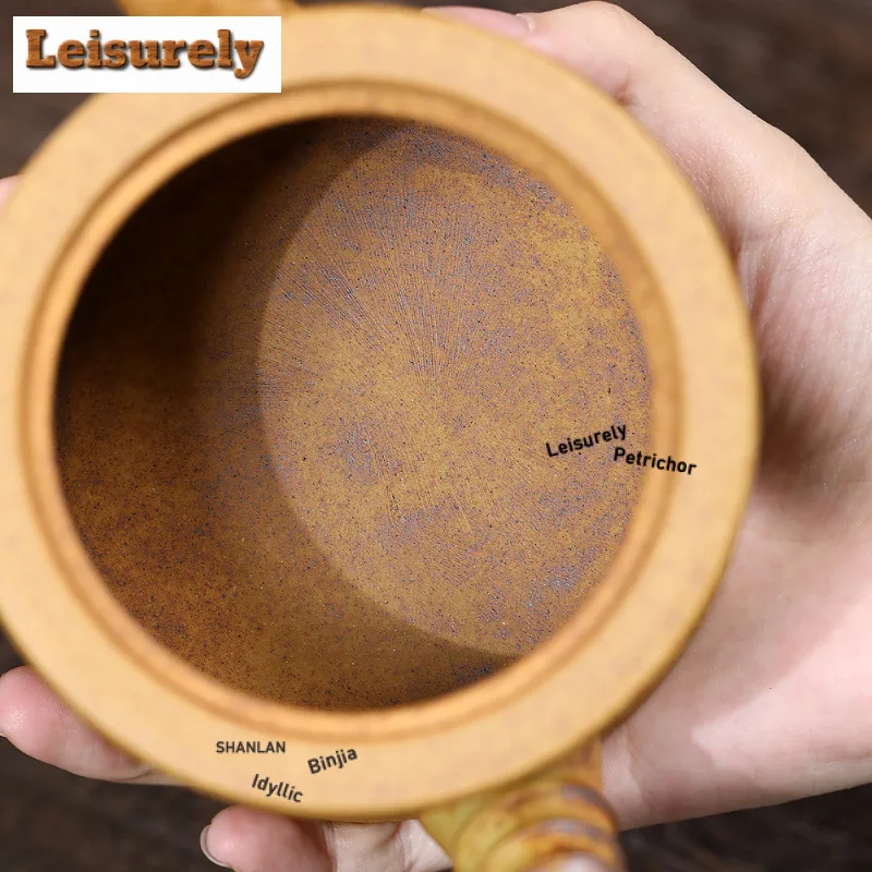 390ml Ancient Yixing Purple Clay Teapots Handmade Panda Bamboo Pot Raw Ore Wood-fired Porcelain Mud Kettle Zisha Tea Set Teaware