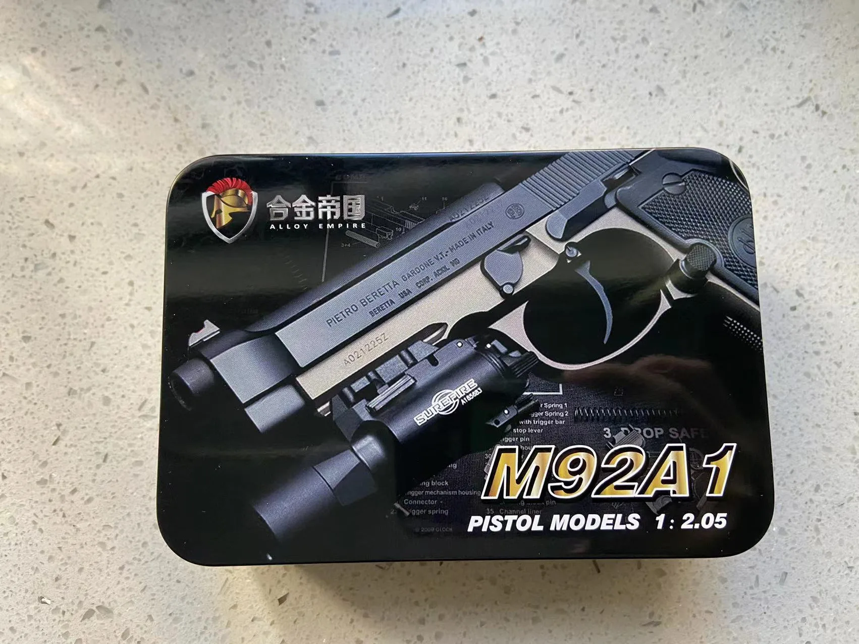 Alloy Empire Science and Education Model M92A1 TWO90 Collectibles Ornaments Birthday Surprise Gifts Metal Beretta 1:205 S |
