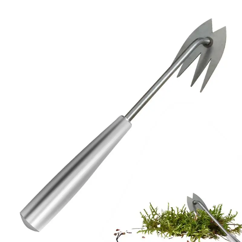 

Garden Weeder Weeding Artifact Tool Portable Garden Weeder Tool Uprooting Weeding Tool 4 Teeth Stainless Steel Hand Weeder for