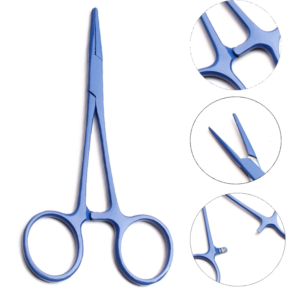 Animal straight trauma hemostatic forceps stainless steel clamps cosmetic veterinary tools surgical wound cleaning