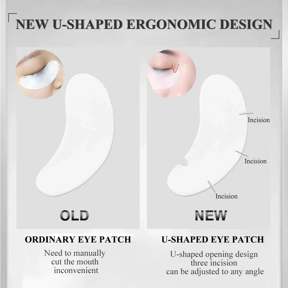 Description Picture 4 of item50/100pairs U ShapeEyelash Pads Grafted Gel Patches Under Eye Pads for Eyelash Extension Tips Sticker Makeup Tools